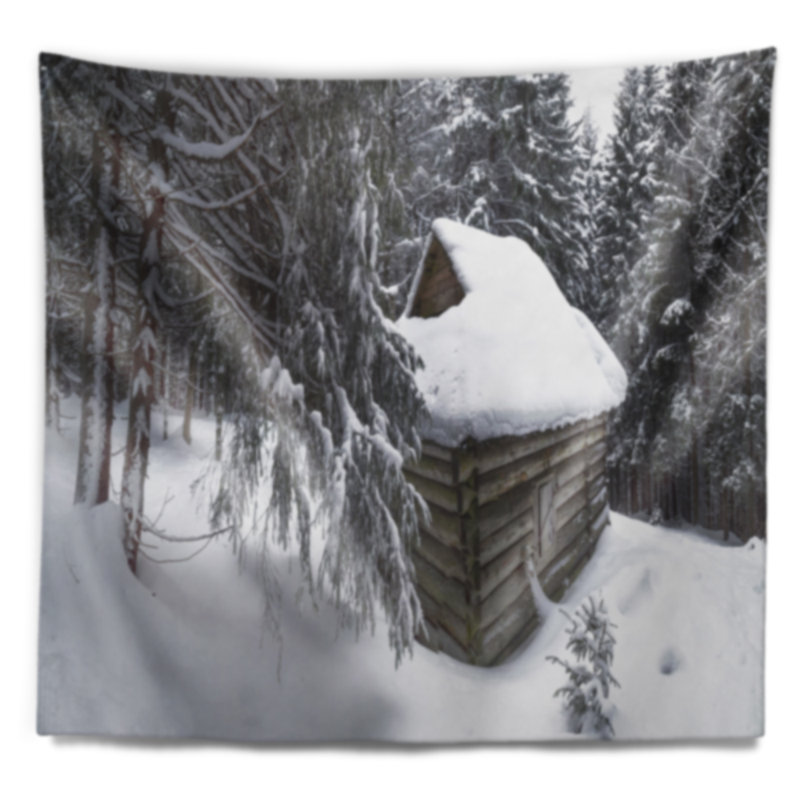 Tapisserie de forêt en polyester maison avec accessoires suspendus et inclus, H 32 po x l 39 po