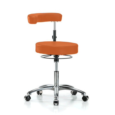 Adjustable Height Lab Stool with Removable Casters / Wheels