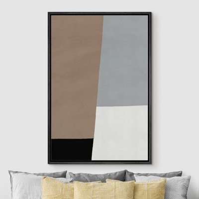 Brun, gris et noir blocs de couleur motifs géométriques minimalisme Mid-Century moderne Edgy foncé