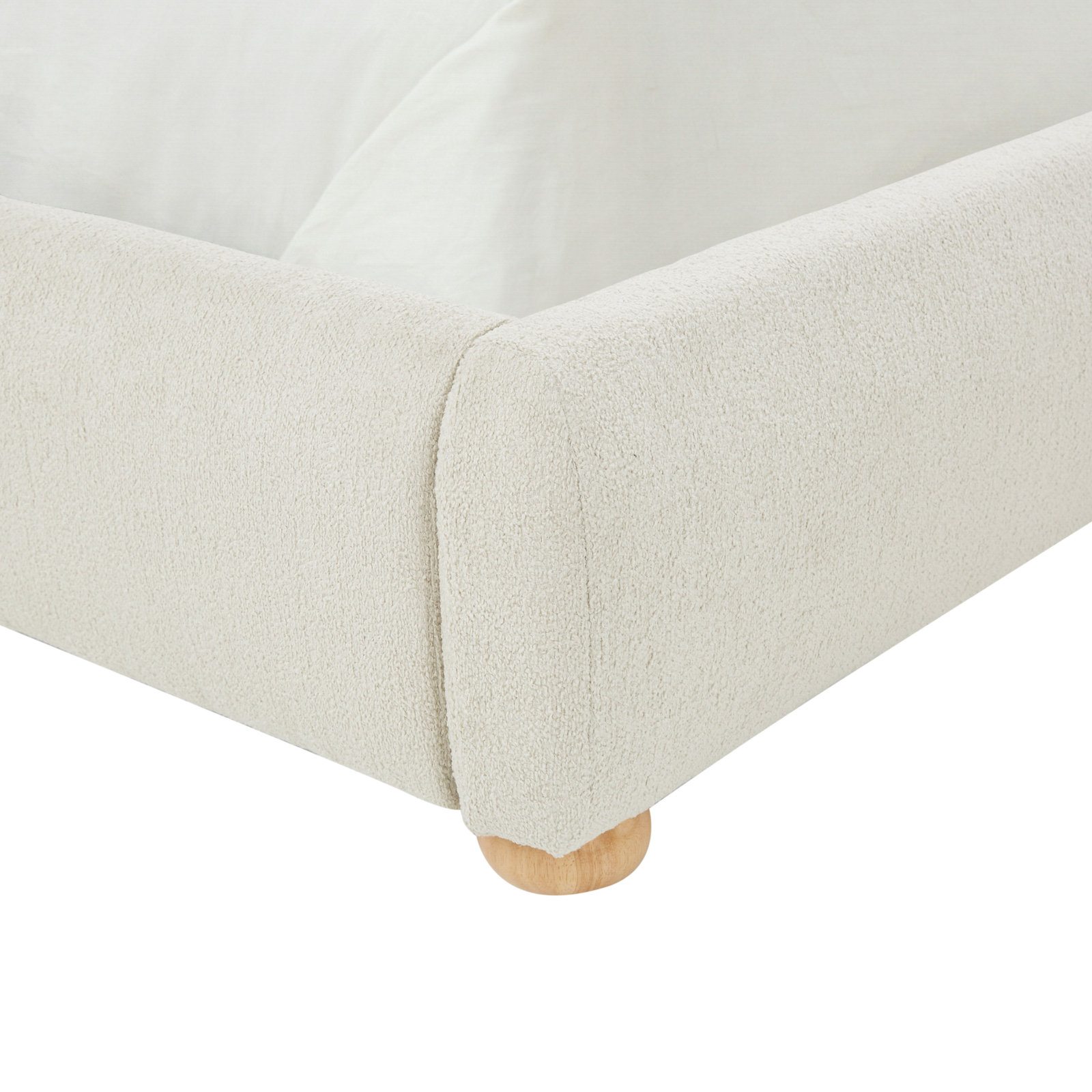 Liza Upholstered Bed, Queen, Taupe Boucle