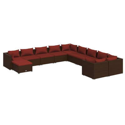 27.6" Wide Square Patio Sectional Set with Cushions