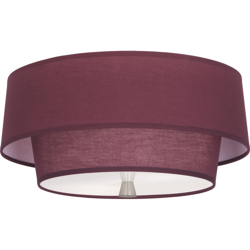 Decker Flush Mount, Polished Nickel, Vintage Wine