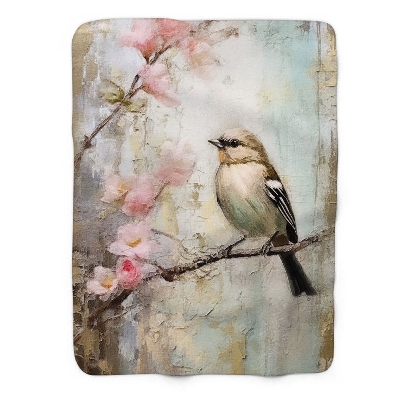 Jeté Sakura Sparrows - 1 pièce, L 50 po x L 60 po