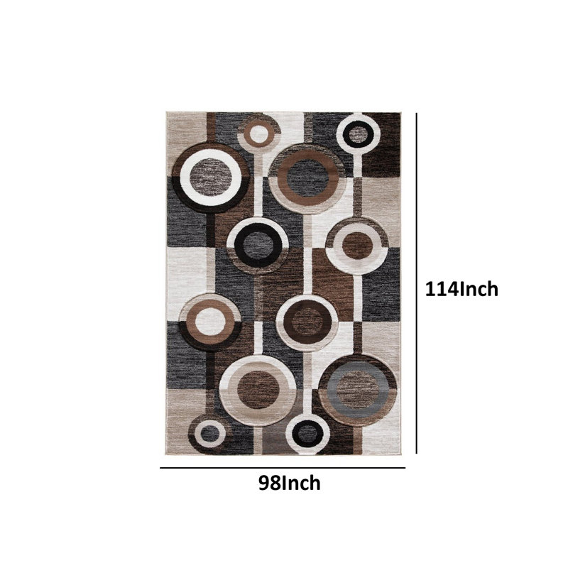 Tapis brun / crème tissé Dana, Rectangle 8 pi x 10 pi