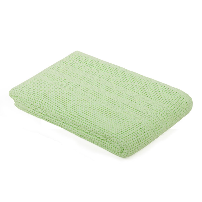 Bryan Cotton Baby Blanket, 130cm W x 180cm L, Mint
