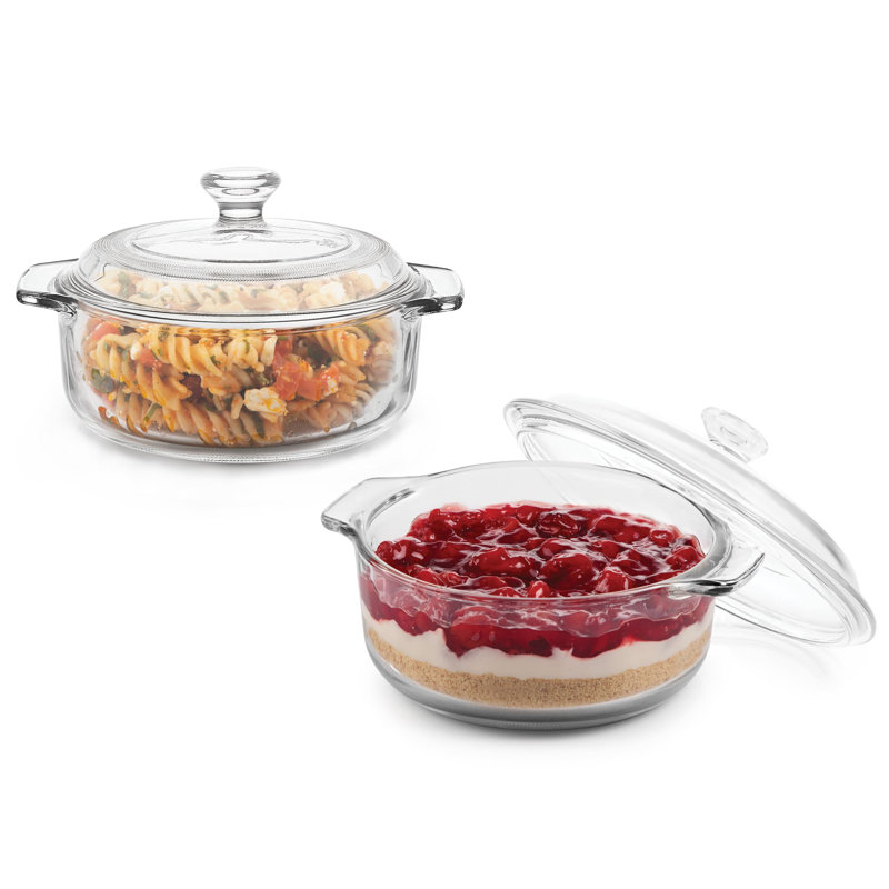 Ensemble de plats de cuisson en verre avec couvercle en verre 2 pièces Libbey Baker's Basics