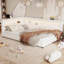 Lit plateforme double tapissier double avec ports USB et ceinture lumineuse à DEL, lit multifonctionnel pour enfants, blanc-2081656200-2081656203