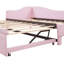 Lit de jour simple tapissier en L rembourré en forme de L avec lit gigogne, rose-1497479332