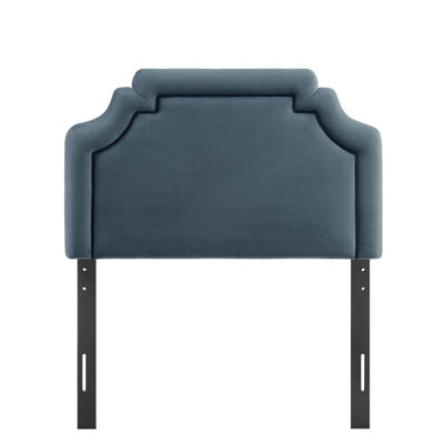 Magnolia Stain-Resistant Performance Velvet Twin Size Headboard In Cadet Blue Midnight
