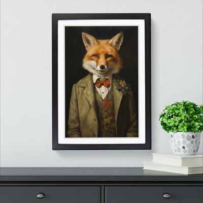 Fox Victorian - Single Picture Frame Print on Wood