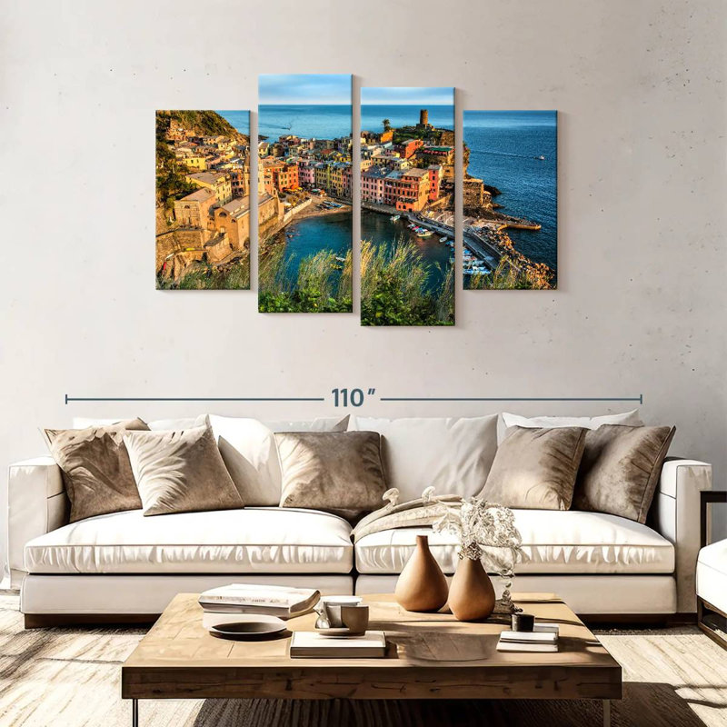 Vernazza dans les Cinque Terre, H 48 po x l 75 po