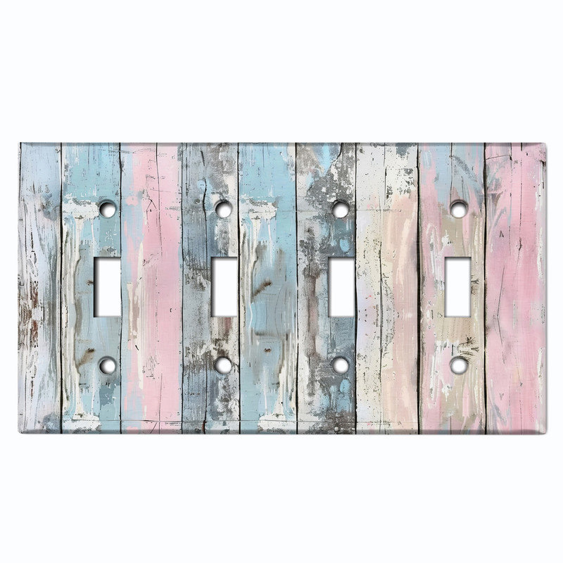 Wood Wall Plate, #4 Quad Toggle