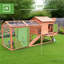 Cage à poules en bois avec poulailler et cage-1026223005