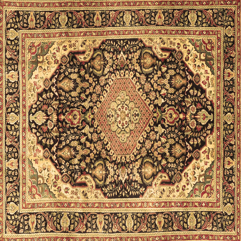 Tapis brun traditionnel Traditional 4497, Carré 8 pi