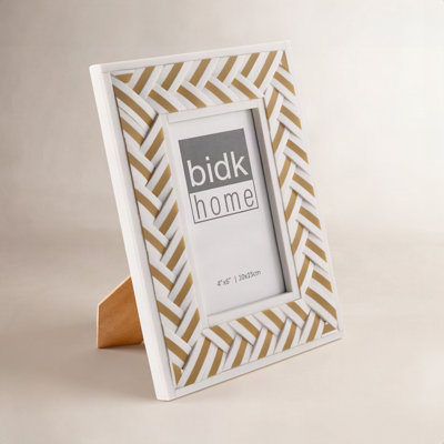 White Resin Criss Cross Picture Frame