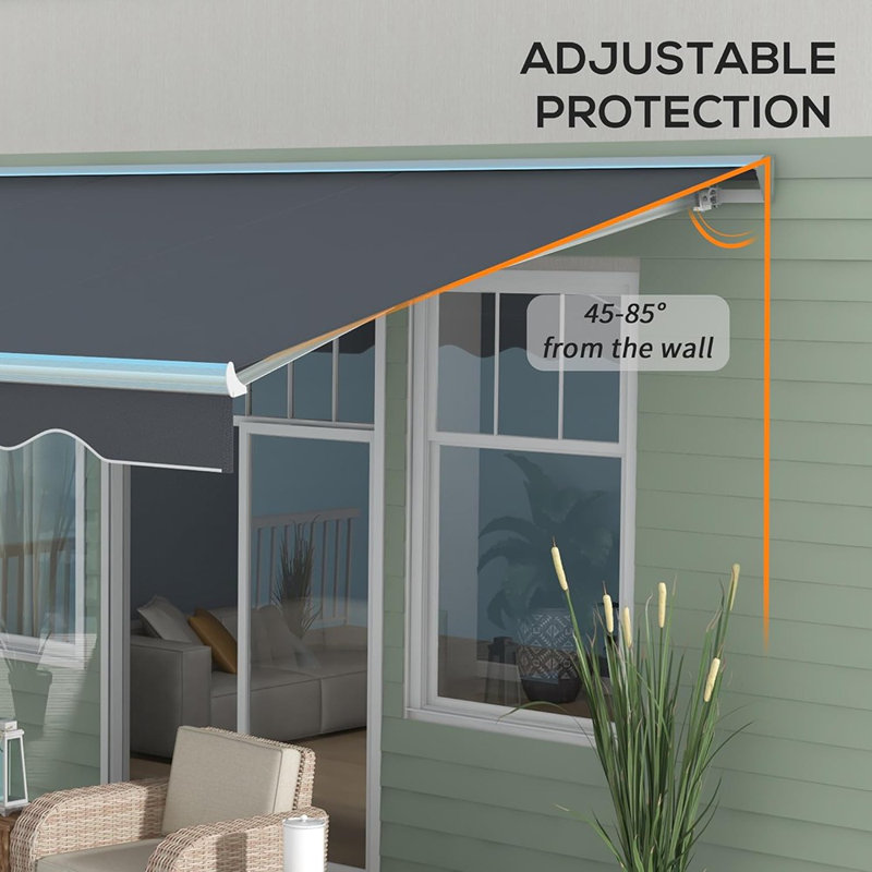 16.5' X 10' Electric Awning With LED Lights, Retractabl...