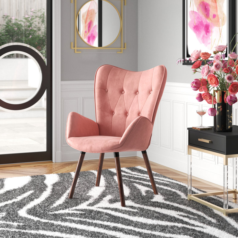 Garmon Velvet Armchair, Rose
