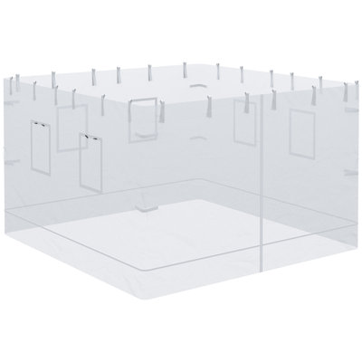 Pop up Canopy Walls, Universal Replacement Netting, Set of 4 Mesh Screen Sidewalls, Patio Netting with 6 Service Windows and 1 Door for 10' x 10' Canopy Tent, White