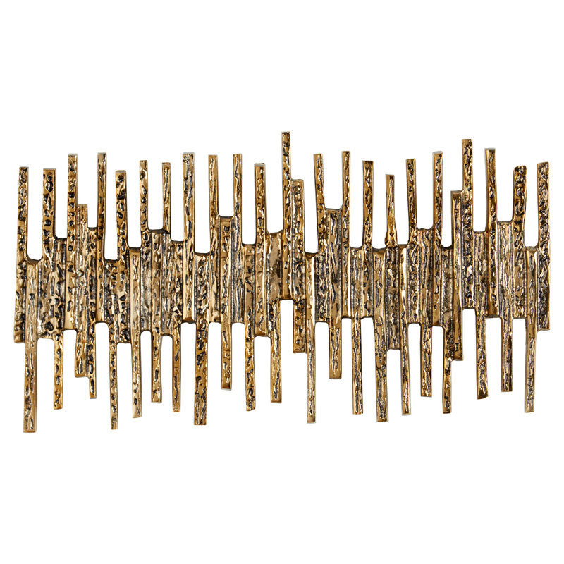 Ledger Glam Abstract Wall Decor on Metal, 10" H x 18" W x 1" D