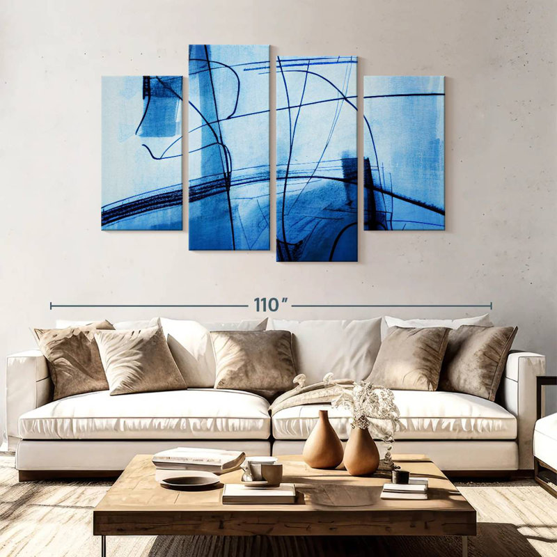 Lignes bleues abstraites Avery