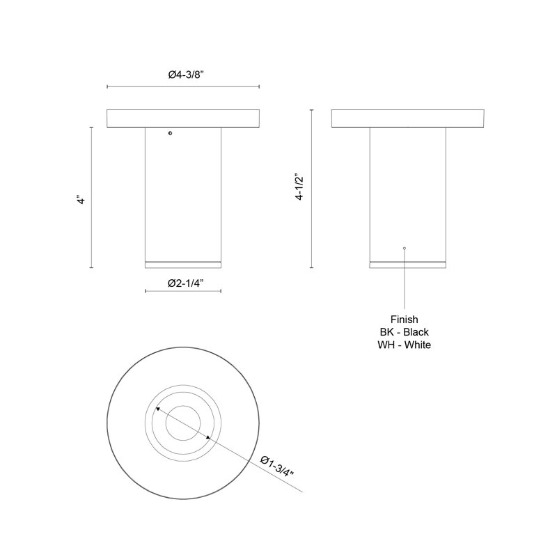 Lorna 1 - Light LED Flush Mount, White, 4.5" H x 4.38" W x 4.38" D, 8 W