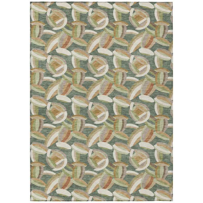 Machine Washable Indoor/Outdoor Chantille ACN2454 Casual Rug, Basil, 9' x 12'