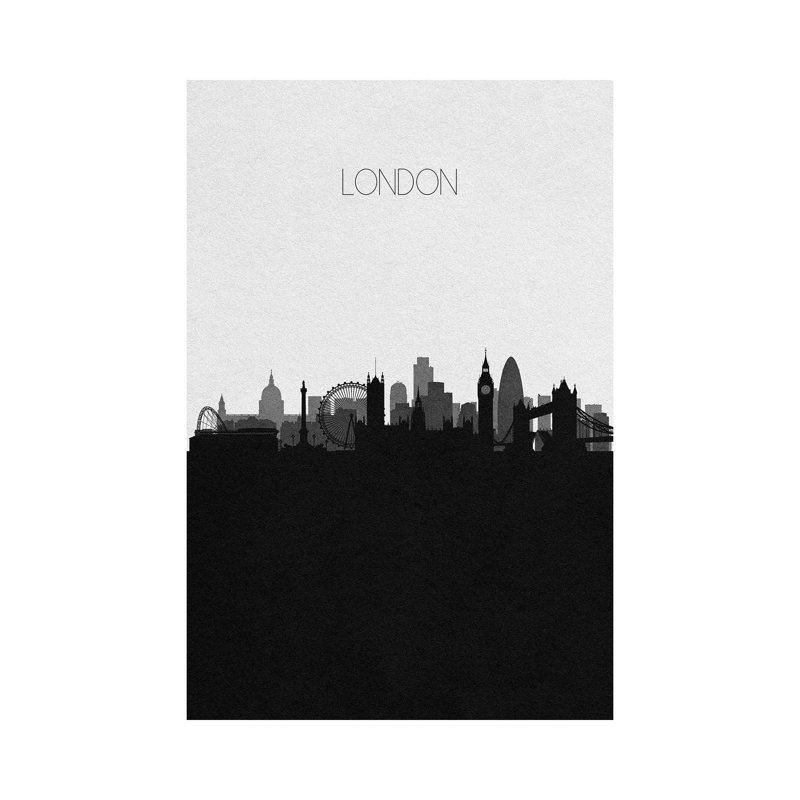 London, Uk City Skyline by Ayse Deniz Akerman - Wrapped Canvas Print, 66.04 cm H x 45.72 cm W x 3.175 cm D
