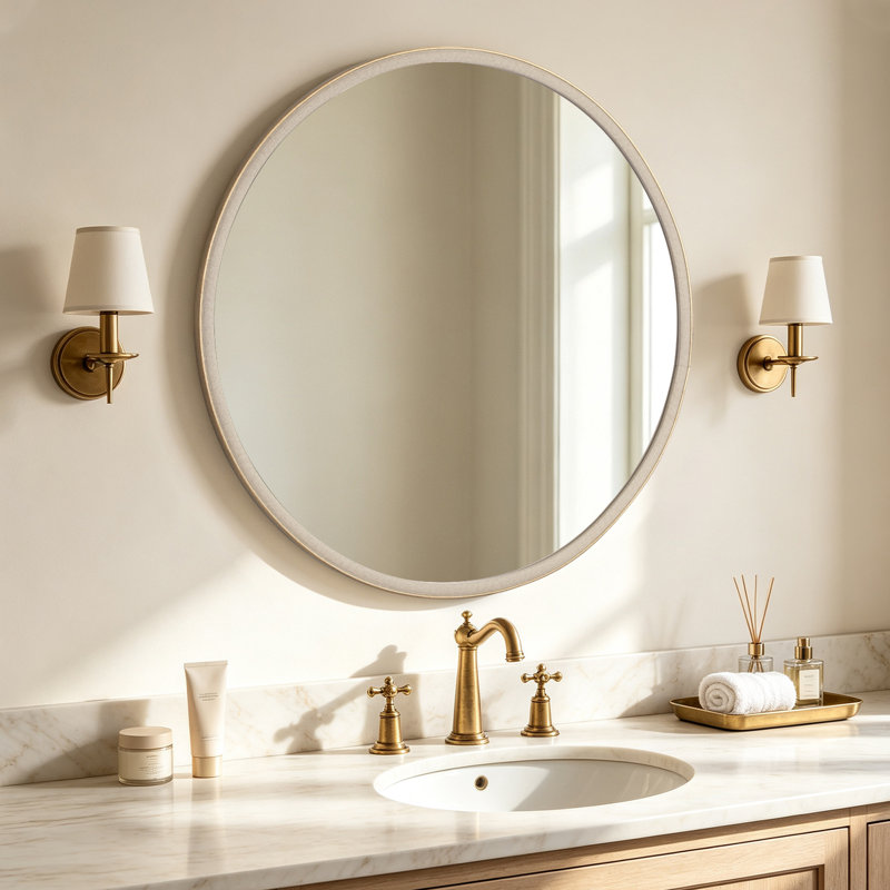 Miroir mural rond, 36 po x 36 po, White