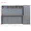 Grand lit escamotable mural avec placard et tiroirs, gris