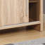 Buffet à buffet avec portes coulissantes et poignées en métal à quatre tablettes-1878637748