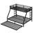 Twin XL Over Queen Metal Bunk Bed with Twin Size Trundle, Black-2103461158