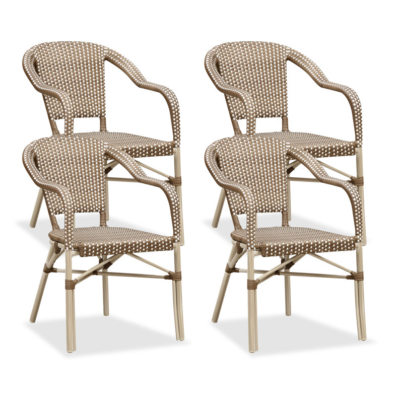 Fauteuil de terrasse empilable, Brun
