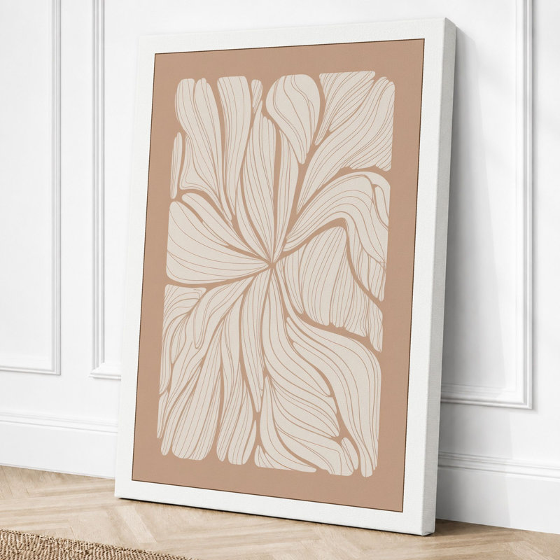 Radiating Bloom Botanical - Wrapped Canvas, 36x24 - 91.4 x 61.0 cm, White Border