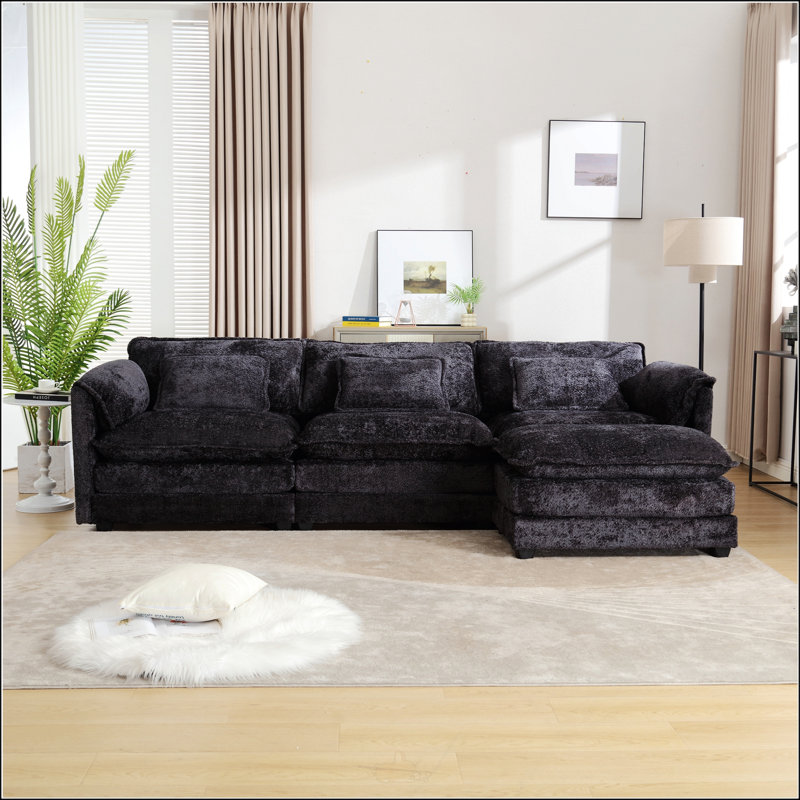 Canapé modulaire surdimensionné de 112 po, Noir