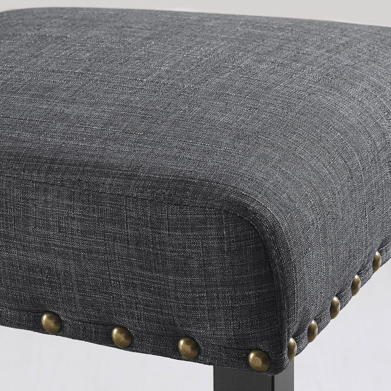 ExpressThrough Fabric Bar Stools with Nailhead Trim, Set of 2