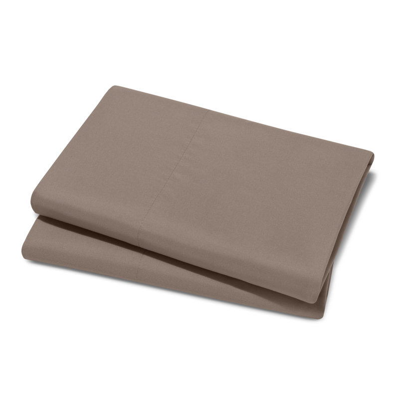 Microfiber Pillowcase Set Envelope Closure, Taupe, Standard Pillow Case
