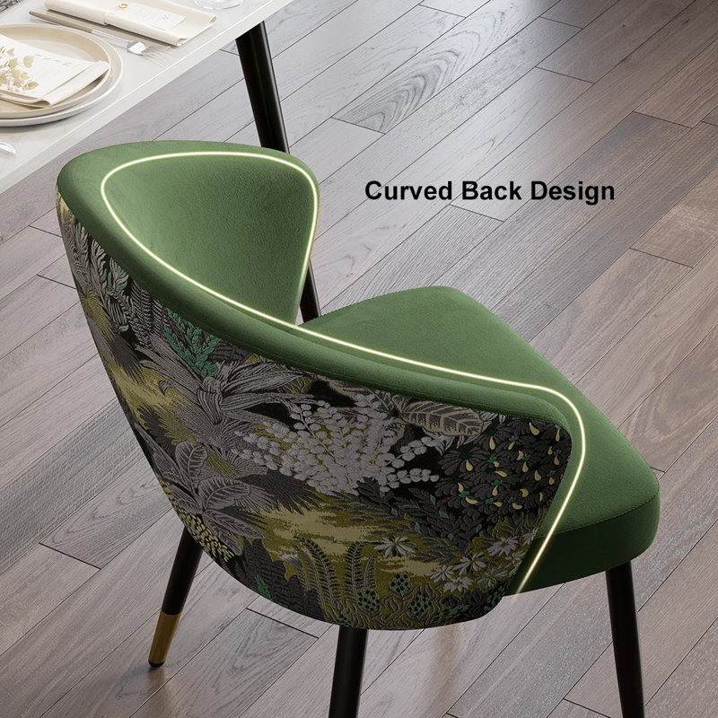 Dining Chairs,Green Dining Room Chairs,Modern Tufted Velvet Wingback Upholstered Dining Chair , 1, Green