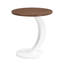 2 tables gigognes ovales et rondes blanches pour l'espace de vie, table basse de 47,24 po, cadre latéral à haute résistance de 19,69 po, patins à gratter