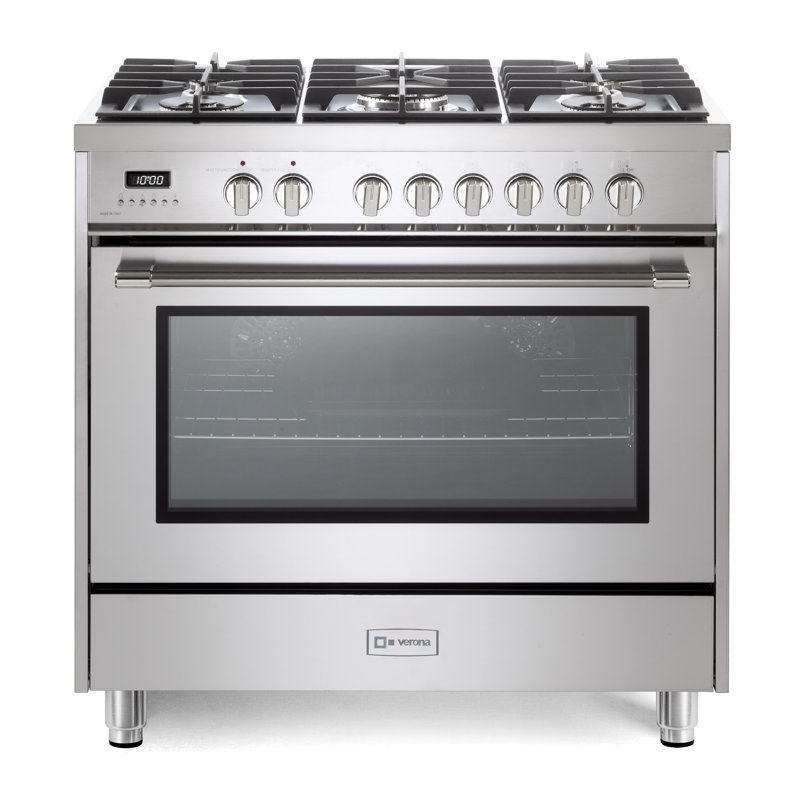 Cuisinière à double combustible 36 pouces Verona Prima Series avec 5 brûleurs scellés