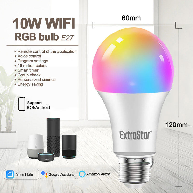 2-Pack 6W E27 RGB Wi-Fi Smart Bulbs
