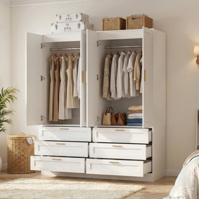Système d'organisation 27,5 po x 68 po avec 3 tiroirs, armoire avec portes et tringle
