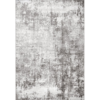 Whitney Faded Abstract Performance Light Gray Rug