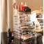 Organisateur de maquillage transparent en acrylique avec 9 tiroirs empilables et plateau supérieur - Rangement de meuble-lavabo pour cosmétiques, bijoux, accessoires pour cheveux et produits de beauté