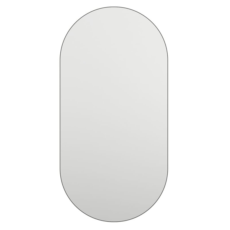 vidaXL Mirror Transparent Glass Medium Modern Mirror Oblong Modern, 23.6" H x 11.8" W