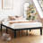 Solid Wood Platform Black Bed With Wooden Slats No Box Spring Needed Easy Assembly 16 Inch Classic-1220070951