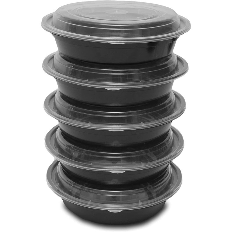 32oz Round Plastic Meal Prep Containers Bowls Reusable Food Containers