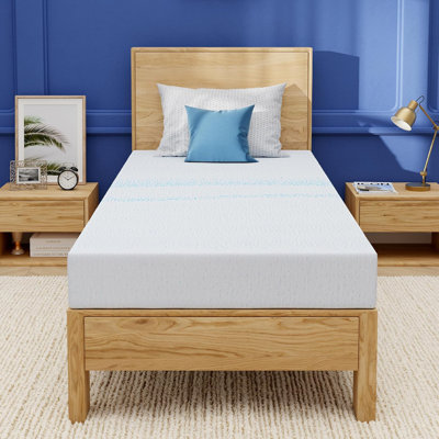 8 Inch Twin Mattress, Gel Memory Foam with Charcoal, Fiberglass Free, Temperature-Regulating, Machine Washable Cover, Bed in a Box, Medium