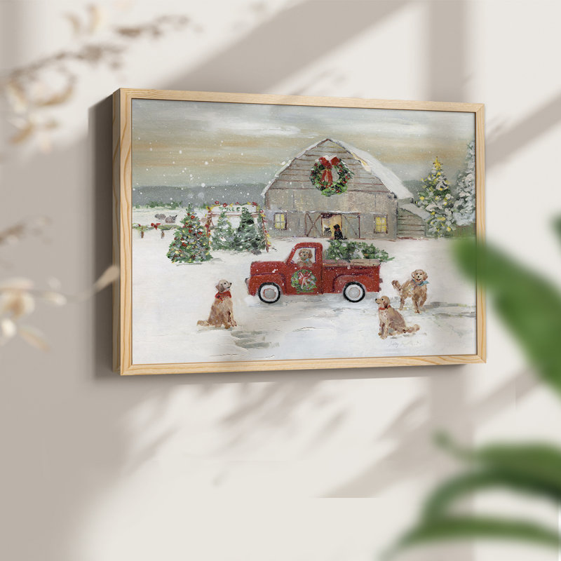 Noël à la ferme - reproduction encadrée - réaménageable, H 8 po x l 10 po, Naturel
