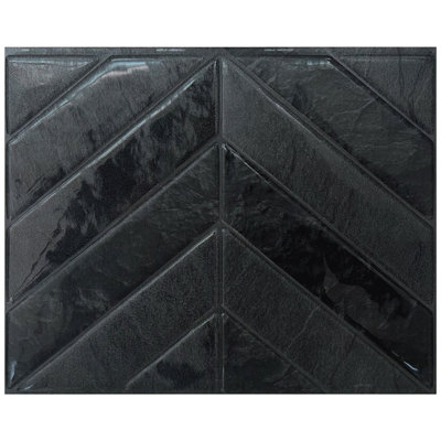 Peel and Stick Gel Backsplash Tile Chevron 11" x 9" (Set of 4)