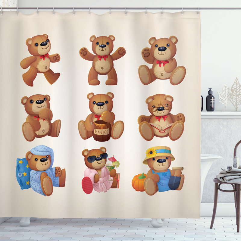 Shower Curtain with Hooks Included, 70" H x 69" W